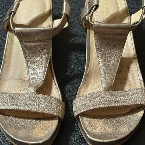 Katherine Kelly Metallic Gold Sandals